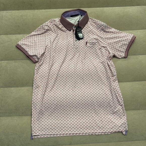 Greyson Mens XL Pink Print Pattern Golf Polo Shirt - Picture 1 of 6
